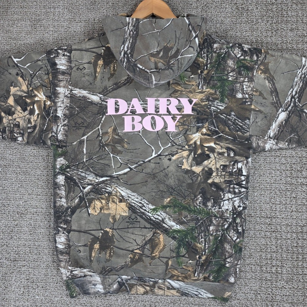 Dairy Boy Realtree Camo Hoodie Pink Logo Pullover Sweatshirt Large Womens - Picture 5 of 10